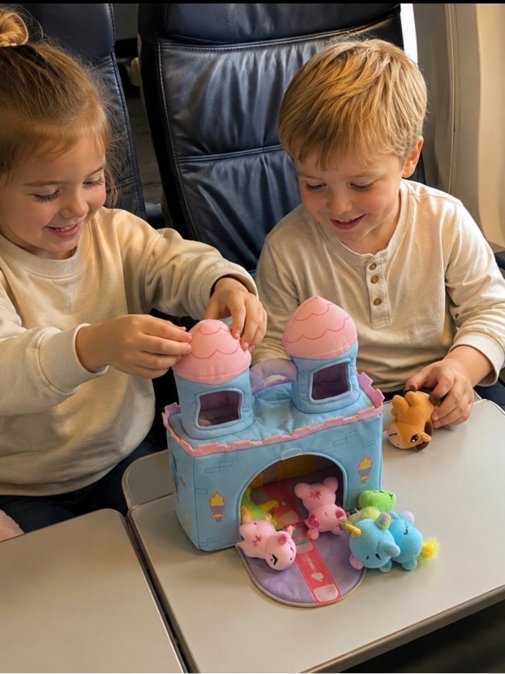 Airplane Safe Plush Travel Castle Set